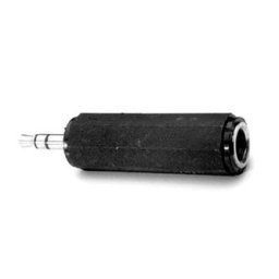 Audio-átmenő, Jack (3,5 mm) hím – Jack (6,3 mm) nő, sztereó, fekete, KIÁRUSÍTÁS