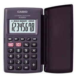Casio számológép HL 820LV BK, fekete, zsebszámológép, nyolc számjegyű