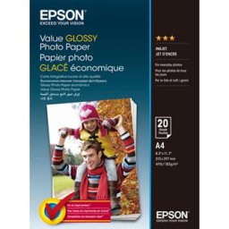 Epson Value fényes fotópapír, C13S400035, fotópapír, fényes, fehér, A4, 183 g/m2, 20 db, tintasugaras papír