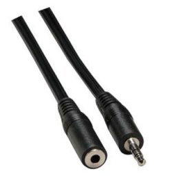 Hosszabbító audio kábel Jack (3.5mm) hím - Jack (3.5mm) női, 3m, fekete, Logo buborékcsomagolásban