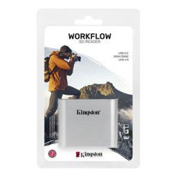 Kingston USB memóriakártya-olvasó (3.2), Workflow Dual-Slot SDHC/SDXC UHS-II kártyaolvasó, SD, külső, Ezüst