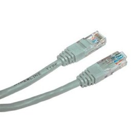LAN hálózati kábel UTP patchkábel, Cat.5e, RJ45 csatlakozó - RJ45 csatlakozó, 1 m, árnyékolatlan, CCA, szürke, gazdaságos, szürke