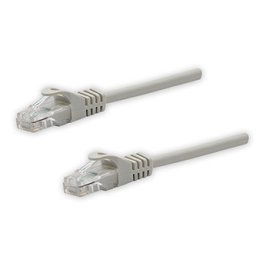 LAN hálózati kábel UTP patchkábel, Cat.5e, RJ45 csatlakozó - RJ45 csatlakozó, 10 m, árnyékolatlan, szürke, tiszta réz, gazdaságos, gazdaságos