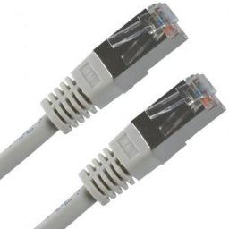 LAN kábel FTP patchkábel, Cat.5e, RJ45 csatlakozó - RJ45 csatlakozó, 15 m, árnyékolt, szürke, gazdaságos