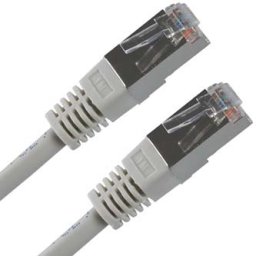 Hálózati LAN-kábel (FTP patchcord), Cat.5e, RJ45 hím – RJ45 hím, 20 m, árnyékolt, szürke, economy, KIÁRUSÍTÁS