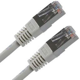 LAN kábel FTP patchkábel, Cat.5e, RJ45 csatlakozó - RJ45 csatlakozó, 50 m, árnyékolt, szürke, gazdaságos