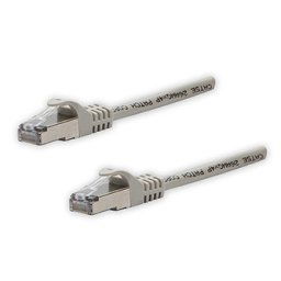 LAN kábel FTP patchkábel, Cat.5e, RJ45 hím - RJ45 hím, 10 m, árnyékolt, szürke, tiszta réz, gazdaságos
