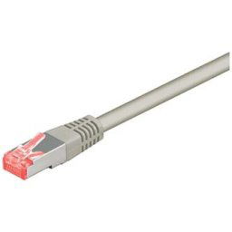 LAN kábel S/FTP patchkábel, Cat.6, RJ45 csatlakozó - RJ45 csatlakozó, 10 m, árnyékolt, LSOH, szürke, gazdaságos