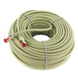LAN kábel S/FTP patchkábel, Cat.6, RJ45 csatlakozó - RJ45 csatlakozó, 30 m, árnyékolt, LSOH, szürke, gazdaságos