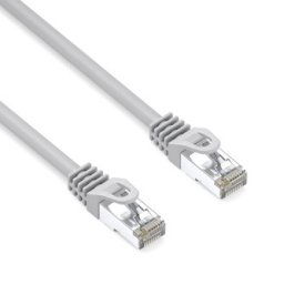 LAN kábel S/FTP patchkábel, Cat.6a, RJ45 csatlakozó - RJ45 csatlakozó, 10 m, dupla árnyékolás, LSOH, szürke, 10 Gbps, gazdaságos, 10 Gbps