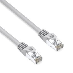 S/FTP LAN patchkabel, Cat.6a, RJ45 hím – RJ45 hím, 10 m, kettős árnyékolás, LSOH, szürke, 10 Gb/s, economy, KIÁRUSÍTÁS