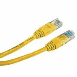 Hálózati LAN kábel UTP patchkábel, Cat.5e, RJ45 csatlakozó - RJ45 csatlakozó, 0,5 m, árnyékolatlan, sárga, gazdaságos, ELADÓ