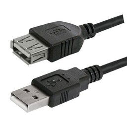 Logo USB hosszabbító kábel (2.0), USB A csatlakozó - USB A csatlakozó, 1,8 m, fekete, buborékcsomagolásban