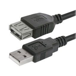 Logo USB hosszabbító kábel (2.0), USB A hím - USB A csatlakozó, 3 m, fekete, buborékcsomagolásban