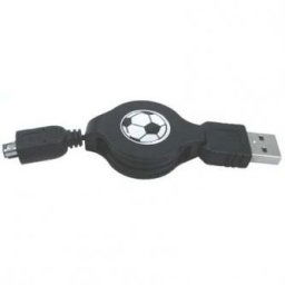 Logo USB kábel (1.1), USB A csatlakozó - 4-pin csatlakozó, 0,7m, behúzható, fekete, HIROSE