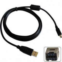 Logo USB kábel (2.0), USB A csatlakozó - 8-pin csatlakozó, 26726, 1.8m, fekete, MINOLTA, ELADÓ