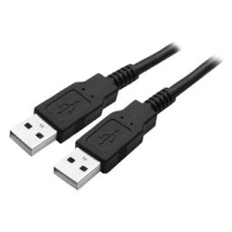 Logo USB-kábel (2.0), USB A hím – USB A hím, 1,8 m, fekete, buborékcsomagolás, High Speed, KIÁRUSÍTÁS
