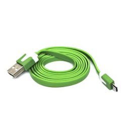 Logo USB kábel (2.0), USB A csatlakozó - microUSB csatlakozó, 1m, lapos, zöld, buborékcsomagolás, ELADÓ
