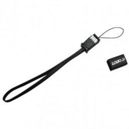 Logo USB kábel (2.0), USB A hím - microUSB hím, 0,3m, fekete, kamera/MP3 lejátszó hurok, ELADÓ