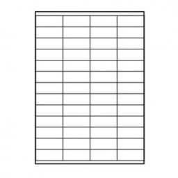 Logós címkék 52,5 mm x 21,2 mm, A4, matt, fehér, 56 címke, 140g/m2, 25 darabos csomag, tintasugaras és lézernyomtatókhoz.