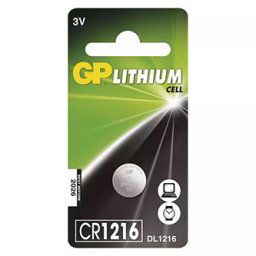 Eldobható lítium elem, gombelem, CR1216, 3V, GP, buborékcsomagolás, 1 csomag