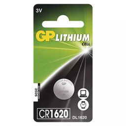 Eldobható lítium elem, gombelem, CR1620, 3V, GP, buborékcsomagolás, 1 csomag