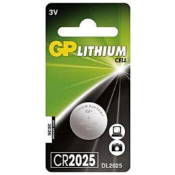 Eldobható lítium elem, gombelem, CR2025, 3V, GP, buborékcsomagolás, 1 csomag