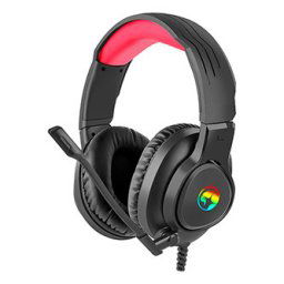 Marvo HG8958 fejhallgató mikrofonnal, vezetékes, fekete, játék, 3,5 mm-es jack elosztó USB