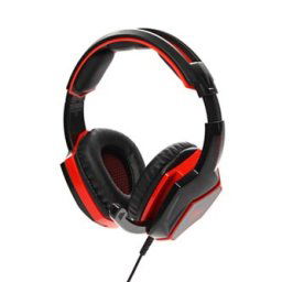 Red Fighter H2 játék headset mikrofonnal, vezetékes, fekete-piros, 2x 3,5 mm-es jack csatlakozóval