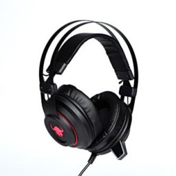 Red Fighter H3 fejhallgató mikrofonnal, vezetékes, fekete és piros, játék, háttérvilágítás, 2x 3,5 mm jack USB