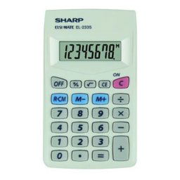 Sharp számológép EL-233S, fehér, zsebszámológép, nyolc számjegyű