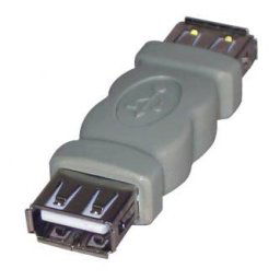 USB csatlakozó, (2.0), USB A female - USB A female, szürke, logós buborékcsomagolás 29241, ELADÓ