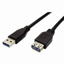 USB hosszabbító kábel (3.0), USB A hím - USB A csatlakozó, 1,8 m, fekete