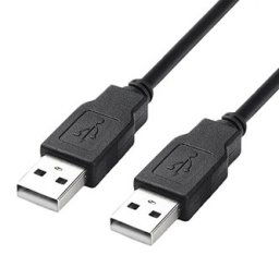 USB kábel (2.0), USB A csatlakozó - USB A csatlakozó, 1,8 m, fekete, nagy sebességű