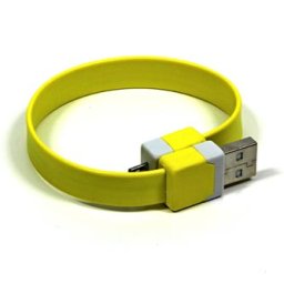 USB kábel (2.0), USB A hím - microUSB hím, 0,25m, sárga, csuklópánt, SELL