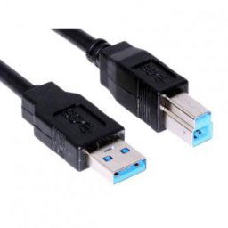 USB kábel (3.0), USB A hím - USB3.0 B hím, 1,8m, fekete