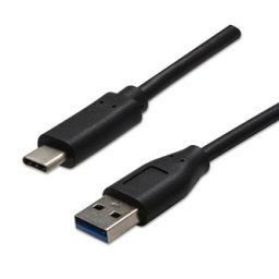 USB kábel (3.2 gen 2), USB A hím - USB C hím, 1m, 10 Gbps, 5V/3A, fekete