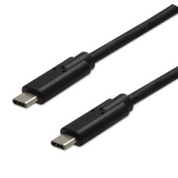 USB kábel (3.2 gen 2), USB C hím - USB C hím, 1m, 10 Gbps, 5V/3A, fekete, ELADÓ