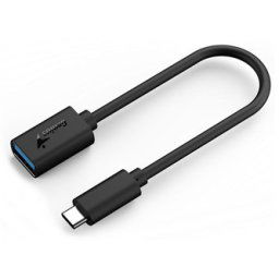 USB reduktor, (3.0), USB C hím - USB A csatlakozó, fekete, Genius USB 3.0, akár 5 Gbps sebességgel