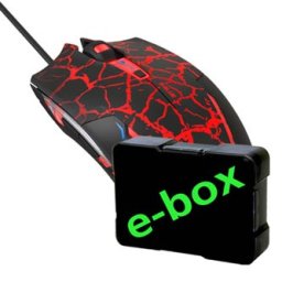 E-blue Cobra egér vezetékes, fekete-piros, 2500DPI, e-box