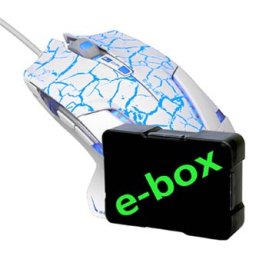 E-blue Mazer Pro egér vezetékes, fehér-kék, 2500DPI, e-box