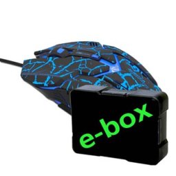 E-blue Auroza Gaming egér vezetékes, fekete, 4000DPI, e-box