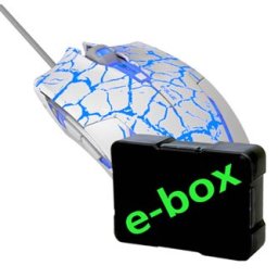 E-blue Cobra egér vezetékes, fehér-kék, 2500DPI, e-box
