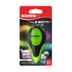 KORES Hibajavító roller, 4,2 mm x 8 m, KORES "2WAY Neon", vegyes színekben