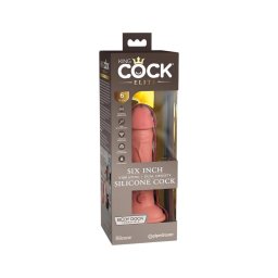 King Cock Elite 6 - élethű vibrátor 15 cm (sötét natúr)