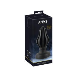 ANOS - bordázott puha anál plug, butt plug - 7 cm (fekete)