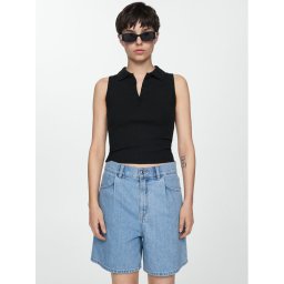 Mango Farmer rövidnadrág Marina 67057130 Kék Relaxed Fit