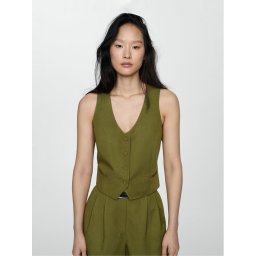 Mango Öltönymellény Max 67069229 Zöld Regular Fit