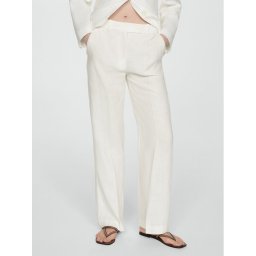 Mango Szövet nadrág Niza 77070369 Fehér Regular Fit