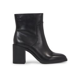 Calvin Klein Jeans Bokacsizma Mid Block Heel Boot Lth Wn YW0YW01259 Fekete
